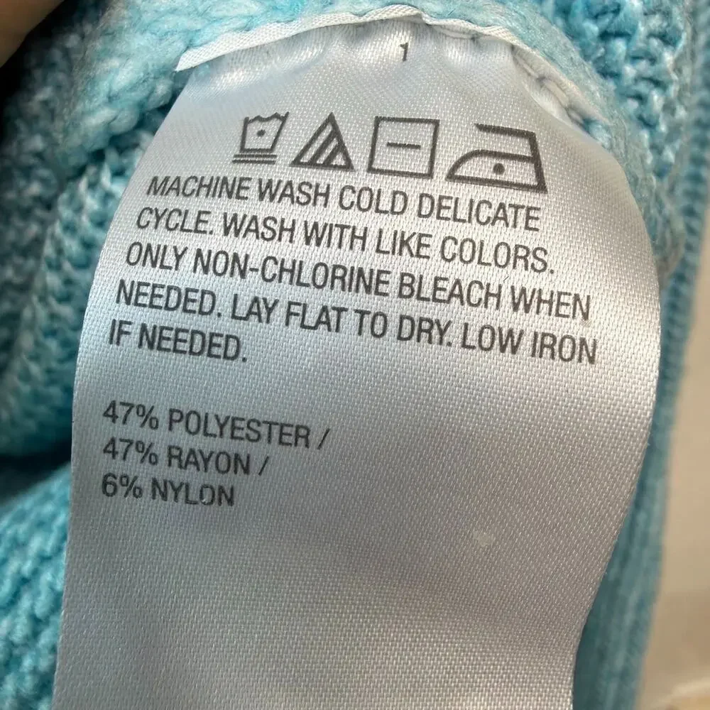 Any Body Cable Knit Crewneck Sweater Womens Small Blue Knit NWOT QVC - Picture 4 of 8